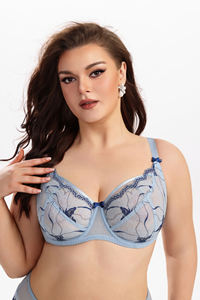 Venda quente Bordar Lace Anti-Flacidez Malha Sexy Sutiã Das Mulheres Set Alças De Ombro Ajustáveis Plus Size Lingerie Sexy - Product Image 3