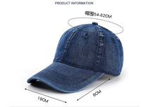 Gorra de Béisbol de Mezclilla Vintage de Alta Calidad, Sin Estructura, con Logotipo Personalizado Bordado e Impreso, Hebilla Metálica, Unisex, Venta al Por Mayor