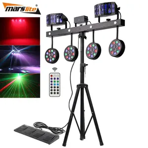 Usa Warehouse Hot Koop Professionele Draagbare Dj Disco Apparatuur 4Pcs 12X1W Rgbw 4in1 Led Par Bar podium Verlichting