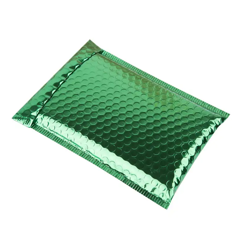 カスタムロゴ付きかわいいメタリックグリーンブルーライトパープルピンクポリ包装袋バブルメーラー