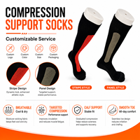 Chaussettes de compression personnalisées avec logo, chaussettes de voyage durables pour les longs trajets et le confort en avion