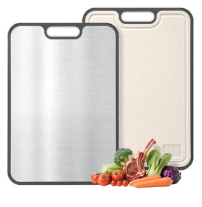Tablas de <span class=keywords><strong>Cortar</strong></span> de Titanio de Grado Alimenticio, Tablas de <span class=keywords><strong>Cortar</strong></span> de Metal <span class=keywords><strong>para</strong></span> <span class=keywords><strong>Carne</strong></span>, No Tóxicas, Doble Cara, 2 en 1, Fáciles de Limpiar - Product Image 6