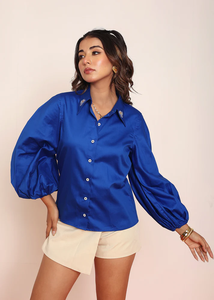 Camisa bordada con diseño de abeja y mangas abullonadas para mujer, blusa informal de verano, a la moda, elegante y cómoda - Product Image 6