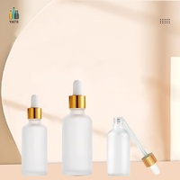 Usine exportation directe haut de gamme opaque givré anti-fuite sérum huiles à barbe 50ml flacons compte-gouttes en verre