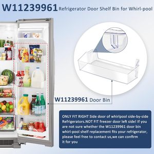 W11239961 W10900538 Remplacement du bac d'étagère de porte compatible avec l'étagère du réfrigérateur <span class=keywords><strong>Whirlpool</strong></span> Remplacement de l'AP6333410 4591452 - Product Image 4