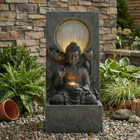 Fontaine d'eau moderne en résine artificielle faite à la main, thème oiseaux, pour porche, étanche, décoration de jardin extérieur, prête pour les fêtes Peaktop AJ5202