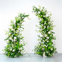 Composition florale artificielle blanche et verte pour arche de mariage, ensemble floral pour décoration de scène de salle de banquet et ornement de toile de fond