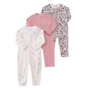 Nieuwe lente herfst 100% katoen ODM levering casual stijl baby romper lange mouwen jumpsuit platte voet kruippak gebreid - Product Image 4