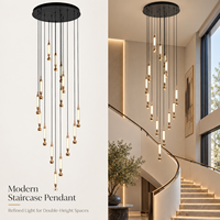Luminaire suspendu moderne pour escalier, hall d'hôtel, atrium, villa résidentielle, projets commerciaux, design élégant
