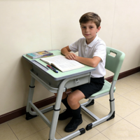 Ensemble de bureau et chaise scolaire moderne en forme de C, stable, pour salle de classe, bureau et chaise pour étudiants, best-sellers
