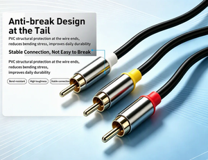 พรีเมี่ยม 3.5 มม. ถึงสาย RCA สาย AV คอมโพสิตสายวิดีโอเสียงสำหรับเครื่องเล่นดีวีดีโปรเจคเตอร์ตัวแยกสัญญาณ Y ชัดเจนมั่นคง - Product Image 3