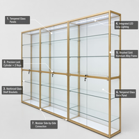 Meilleures ventes : Vitrine de rangement et de présentation multicouche en aluminium et verre trempé, certifiée CE ROHS, pour bijoux, cosmétiques et articles d'artisanat