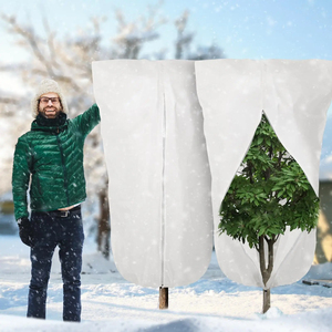 Housse de protection hivernale pour plantes avec cordon de serrage et fermeture éclair, respirante et coupe-vent, sac de culture pour temps froid (vente en gros) - Product Image 1