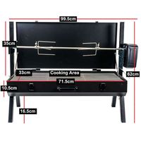 Barbecue portable d'extérieur au charbon de bois avec broche rotative et moteur électrique pour le camping, les fêtes en extérieur et la rôtisserie