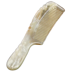 Handmade Natural craft Buffalo Horn Hair Comb Anti Static <b>Beard</b> Comb Wide Tooth Detangling Comb Custom Logo Wholesale - Product Image 2