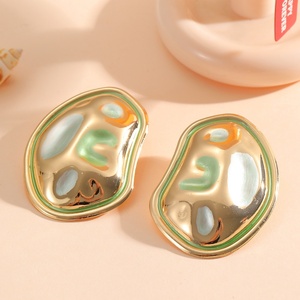Jingciren Boutique European and American fashion design uneven irregular <b>earrings</b> luxury personality metal <b>earrings</b> - Product Image 2
