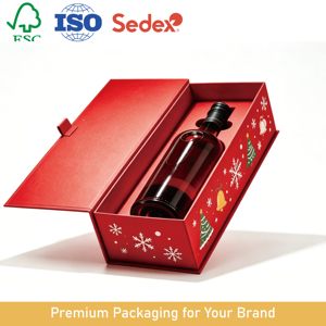 Boîte en forme de livre personnalisée, emballage en papier rigide, boîte cadeau magnétique de luxe, écologique, boîte à boissons, thé, café, vin pour Noël - Product Image 1