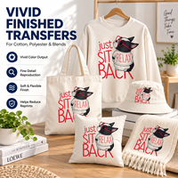 Film de transfert DTF professionnel personnalisé à haut rendement chromatique, motif dessin animé, rouleau de film de transfert anti-décoloration pour T-shirts, pochettes et sweats à capuche