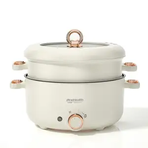 Non-Stick Hot Pots And Pans With Mixer 2 In 1 Chinese Multi-Function Portable Ceramic Electric Skillets 4L Cooking Pot