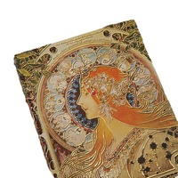 128 Seiten pro Buch Retro Europäischer Stil Exquisiter Illustrierter Planer 3D Mucha Mädchen Vollfarbiges Künstlerisches Verdicktes Tagebuch Notizbuch