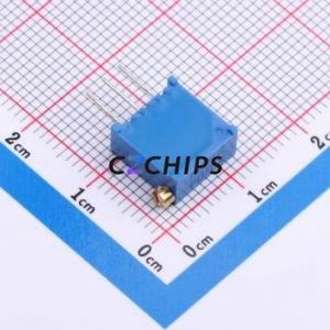 ตัวต้านทาน/โพเทนชิโอมิเตอร์แบบปรับได้สำหรับ3296X-1-504ผ่านชิ้นส่วนรู (THT)-3P, ตัวต้านทาน9.5x4.9มม. 500Kohm 10% 500 250mw ppm/℃ - Product Image 2