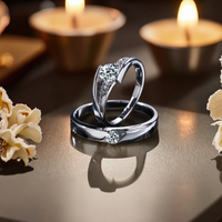 Bague en Moissanite avec Certificat, Couleur D, Plaqué Or Blanc 18K, Argent Sterling S925, pour Demande en Mariage Romantique ou Fiançailles