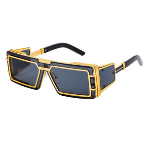 Nouvelles lunettes de soleil pour hommes à monture intégrale UV400, monture en PC, protection solaire de classe 2, style futuriste noir, design haut de gamme européen et américain - Product Image 4