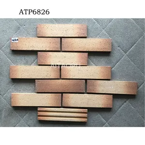 Pannello antiscivolo in mattoni rossi rustici Old Art Brick colorato flessibile cultura artificiale mattoni Split Face Slate Tiles