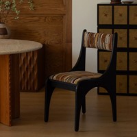 Chaise de salle à manger en bois massif de frêne de style rétro américain, avec coussin d'assise en chenille, chaise de lecture haut de gamme, chaise de loisirs pour auberge
