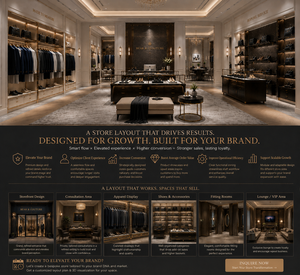 Luxury Bespoke Menswear Store Interior Design <b>Walnut</b> Antique Bronze Brushed Stainless Steel Eco-Friendly Heavy Duty Full Set - Product Image 2