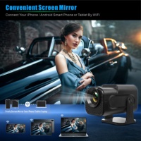 Proyektor Mini Pintar HY320 Terbaru WiFi Dual Band BT Speaker Internal 180 °   Proyektor Portabel Kecil untuk Proyeksi Bebas