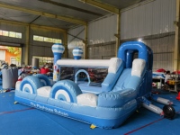 Château gonflable commercial 4x4,5m sur le thème de l'arc-en-ciel avec toboggan pour enfants, château de saut, structure gonflable pour fêtes et locations