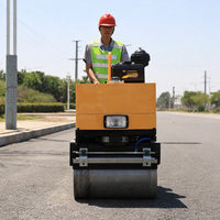 Mini-compacteur routier vibrant à double tambour, hydraulique, autoporté, pour la réparation des trottoirs et des chemins