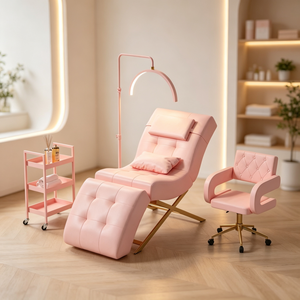 Mobilier Moderne de Luxe Rose Or pour Salon de Beauté, Lit de Spa Facial Inclinable et Réglable, Lit pour Cils et Sourcils à Vendre - Product Image 3
