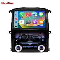 NaviHua Nouveau design d'autoradio Android avec écran de contrôle du climat pour Toyota Land Cruiser LC100, mise à niveau de la navigation CarPlay