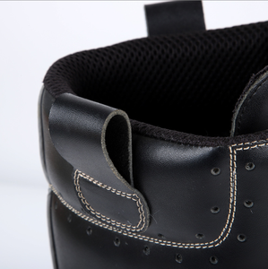 Bottes de pompier longues en cuir personnalisées avec logo DFF0115, avec bordure réfléchissante grise haute visibilité, bottes de sécurité - Product Image 5