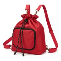 Sac à dos décontracté à cordon de serrage, impression de logo personnalisée, séparation sec-humide, imperméable, léger, 20L, polyester, unisexe