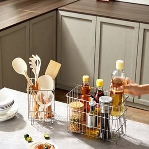 Panier de rangement en maille d'acier inoxydable 304, organisateur de cuisine rectangulaire, support de fruits de bureau, type sur pied HS 4023, origine Chaozhou - Product Image 1