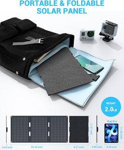 Cargador de Panel Solar de 30W, Portátil y Plegable, con Carga USB-C y USB-A, ETFE IP67 Impermeable, Compatible con Teléfonos Celulares - Product Image 5