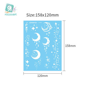 Tatuaggi Temporanei Ispirati all'Henné di Rocooart, <span class=keywords><strong>Disegni</strong></span> di Fiori, Uccelli, Foglie, Luna e Stelle con Pizzo Bianco - Product Image 2