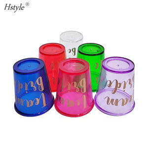 Hstyle 12 uds/PK despedida de soltera equipo claro <span class=keywords><strong>novia</strong></span> y <span class=keywords><strong>novia</strong></span> para ser collar de cristal de chupito nupcial con cuentas de plástico con letra dorada - Product Image 2