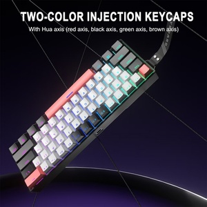 Bàn phím cơ học có dây di động ODM 61 phím, màu đen trắng, phát sáng, có dây nối - Product Image 4