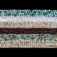 Perles de pierres précieuses naturelles micro-facettées en vrac 2 3 4 mm Citrine Pierre de lune Turquoise Grenat Prêtes à être expédiées Fournitures de bijoux