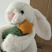 JellyCat Bashful Bunny avec arbre de Noël, peluche lapin timide Bonnie, poupée en peluche à longues oreilles moelleuses BB6CT