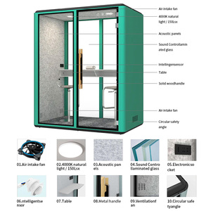 Nouvelle conception de cabine téléphonique acoustique pour bureau, espace privé, silence, insonorisation, alliage d'aluminium, Glory - Product Image 2