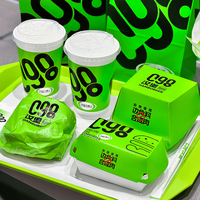 Cajas de Papel para Hot Dogs y Hamburguesas Personalizadas de Grado Alimenticio, Impresión de Cajas de Cartón para Empacar Pollo Frito, Comida Rápida para Llevar