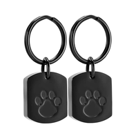 Porte-clés urne funéraire pour animaux de compagnie en acier inoxydable avec empreinte de patte, pendentif remplissable pour cendres, cadeau commémoratif pour propriétaires de chiens et de chats, hommes et femmes