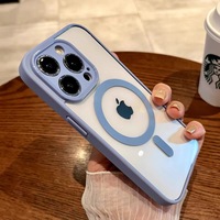 Coque de téléphone de luxe électroplaquée magnétique à couverture intégrale en TPU, compatible avec la charge sans fil, antichoc, anti-jaunissement, fine et compatible multi-marques