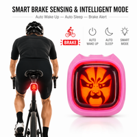 Luce Posteriore per Bicicletta Personalizzabile, Ricaricabile USB, Intelligente con Sensore di Frenata, Impermeabile IP66 per Guida Notturna, OEM