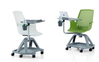 Chaise moderne d'apprentissage unique en plastique Mobilier de bureau avec tablette d'écriture pliable pivotante à 360 degrés Chaise de formation